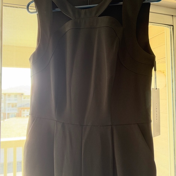 Calvin Klein Black Sheath Dress Scoop Neck Sleeveless - Picture 7 of 9